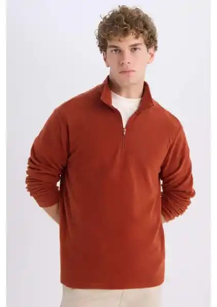 DeFacto Turuncu Tüylenme Yapmayan Soğuk Geçirmez Polar Sweatshirt İncelemesi