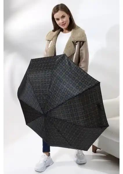 Della Pianto DLP01 Geometrik Desenli Otomatik Şemsiye - Şıklık ve İşlevsellik Bir Arada