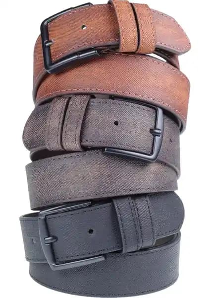 Deribond 3'lü Erkek Kemer Seti: Şık ve Dayanıklı Günlük Kullanım Aksesuarı