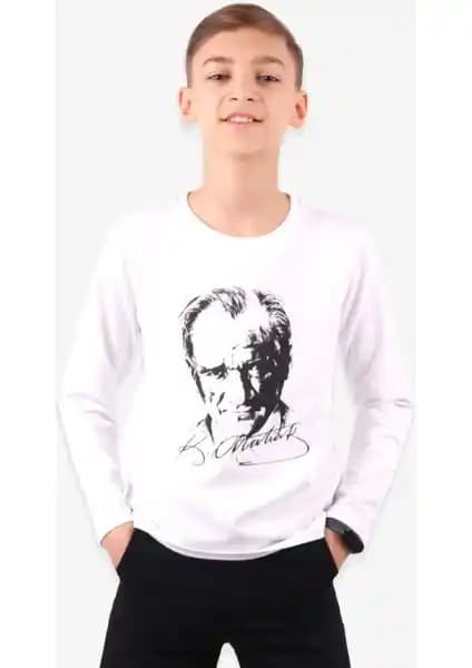 Dragora Atatürk Baskılı Uzun Kollu Çocuk T-Shirt: Kaliteli ve Şık Tasarım