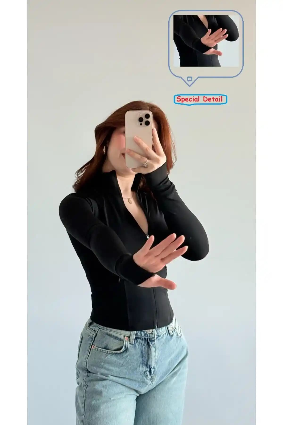 EDVESS CoolFit Uzun Kollu Zip-Up Slim Fit Bluz Günlük ve Şık Kullanım İçin Uygun