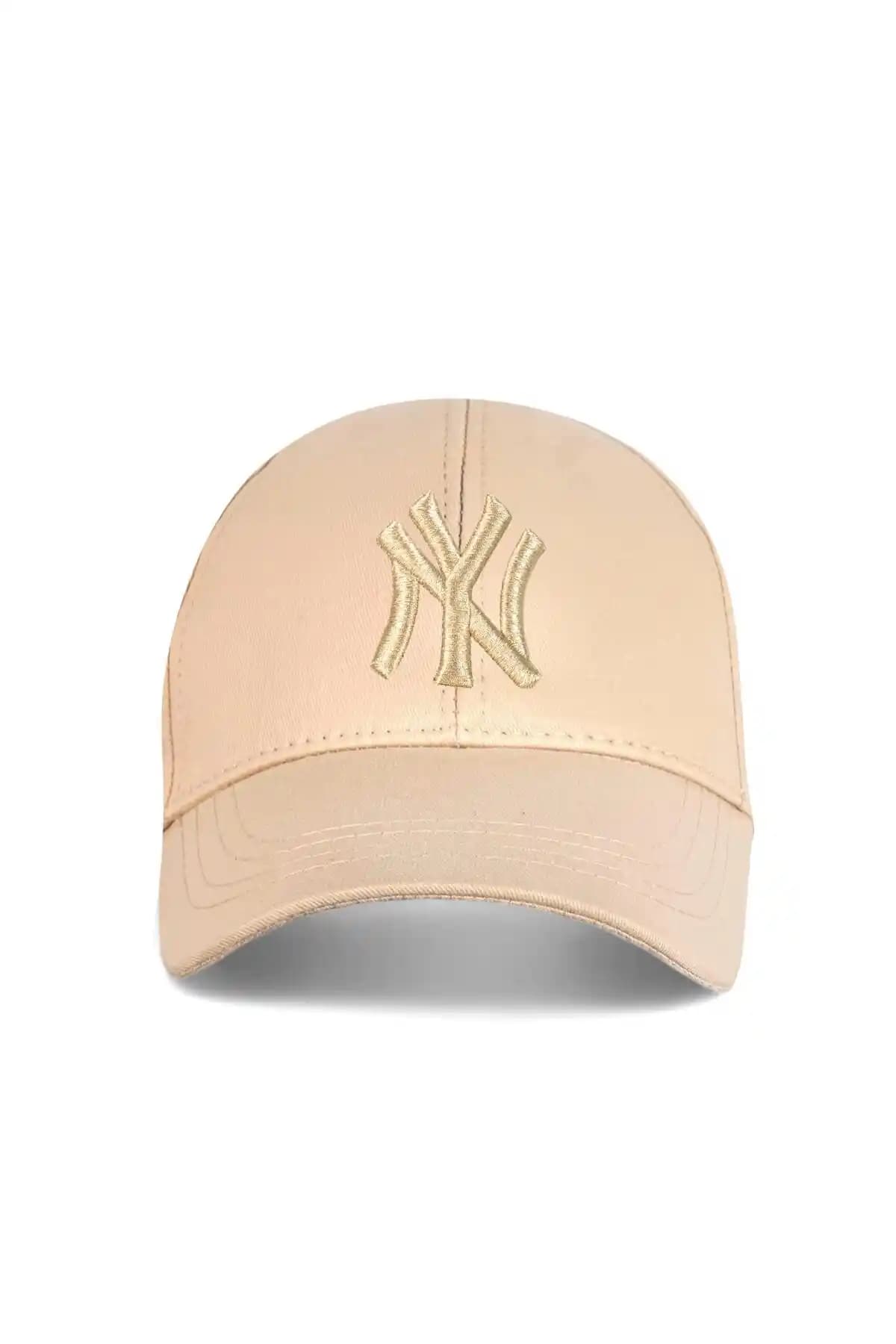 Eke Tekstil Unisex Bej Renkli Logo Beyzbol Şapka Günlük Kullanım İçin Şık ve Konforlu Tasarım