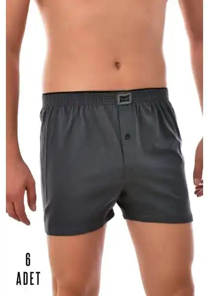 Erkekler İçin Konfor ve Şıklık Sunan Pamuklu Düğmeli Boxerler 6'lı Paket