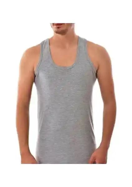 Erkekler İçin Rahat ve Şık Ribana Atletler 6'lı Set Gri Renkli Modern Tasarım