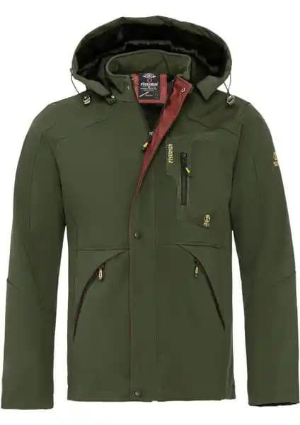 Famoda Erkek Haki Softshell Montu: Su ve Rüzgar Geçirmez Modern Kışlık Tasarım