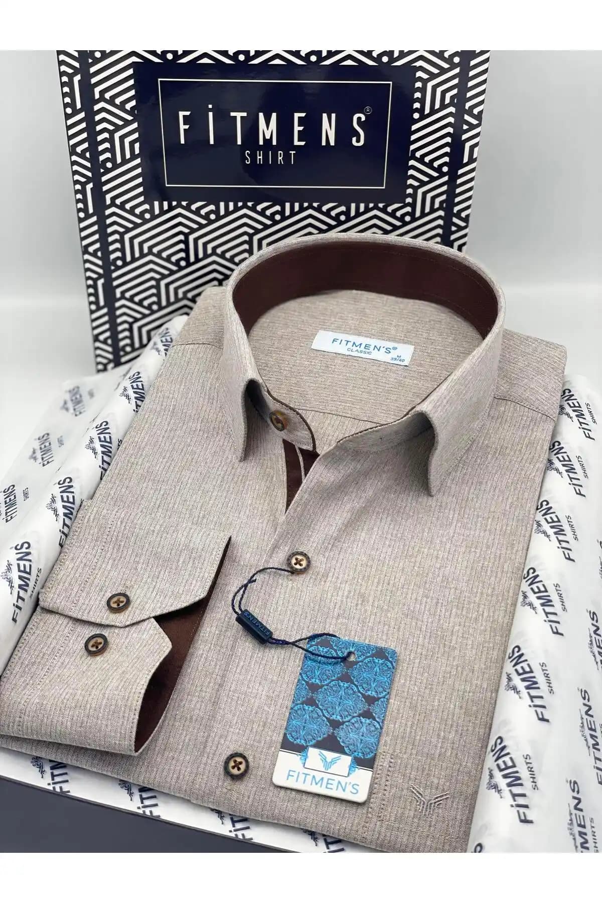 Fitmens Klasik Uzun Kol Keten Cotton Erkek Gömlek: Şıklık ve Konforun Buluşması