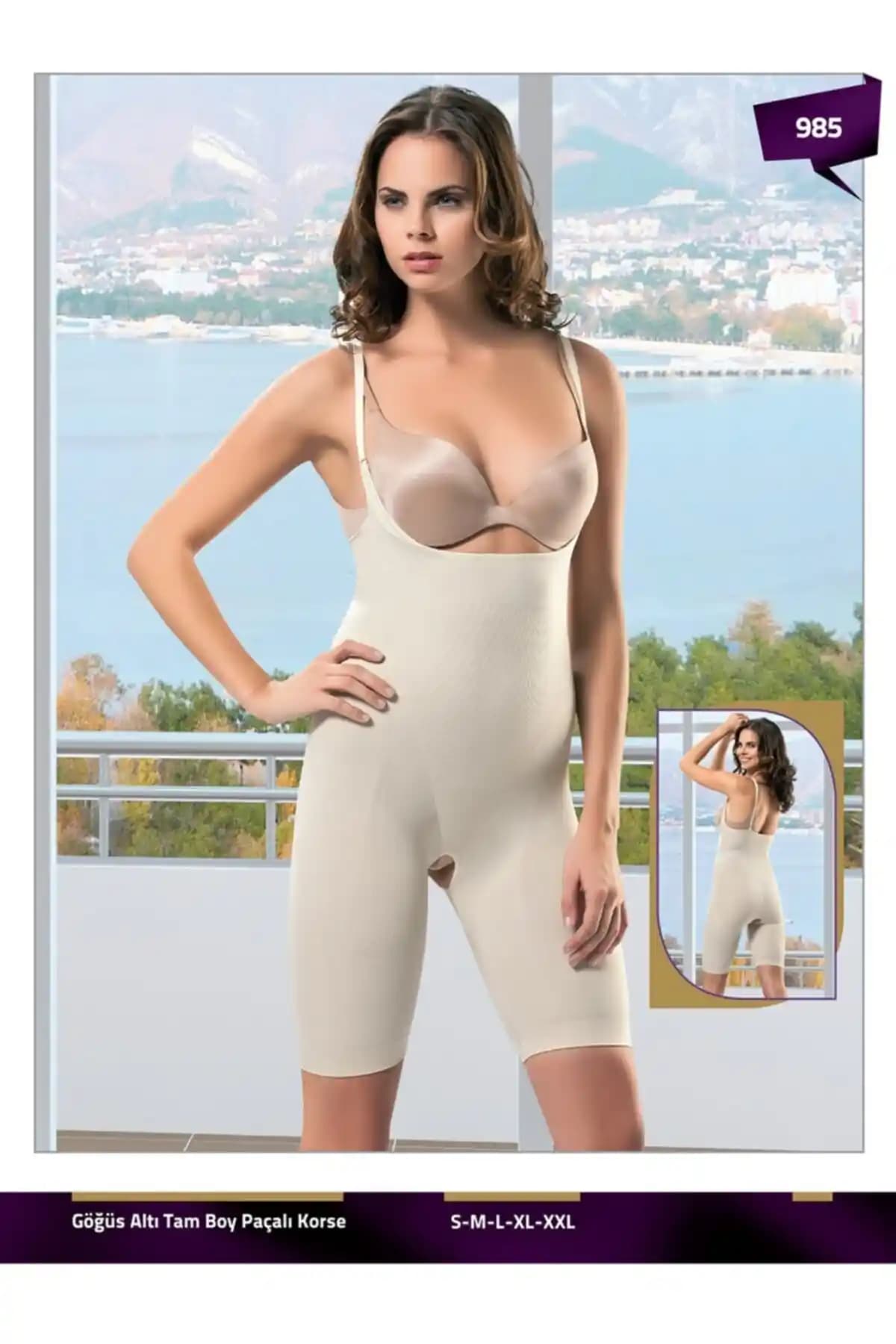 Formfit Şalcı Beden Küçülten Seamless Dikişsiz Göğüs Altı Paçalı Tam Boy Korse İnce ve Rahat Tasarım