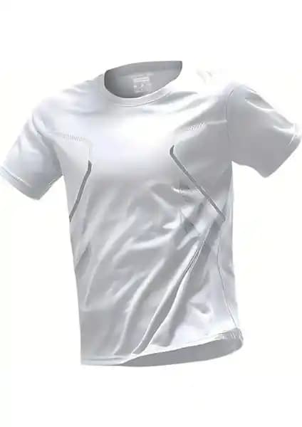 Ghassy Co Erkek Ultra Esnek Spor T-Shirt Geometrik Tasarım ve Hızlı Kuruma Özelliği ile Konfor Sunar