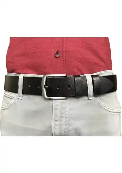GoDeri Siyah Kot Spor Kemer 4.5 cm Dayanıklı ve Şık Erkek Aksesuarı