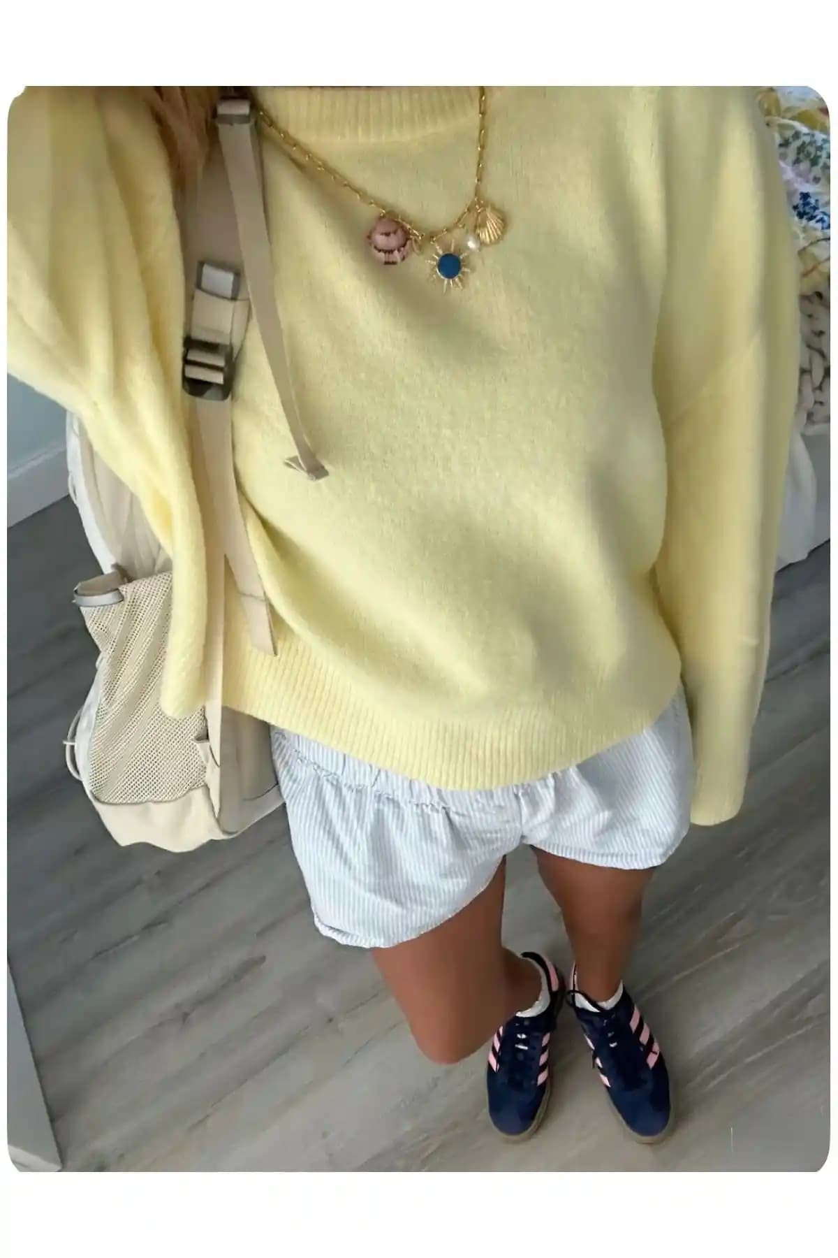 Gülce Moda Kadın Limon Sarısı Oversize Triko Kazak Şıklık ve Konforun Buluşması