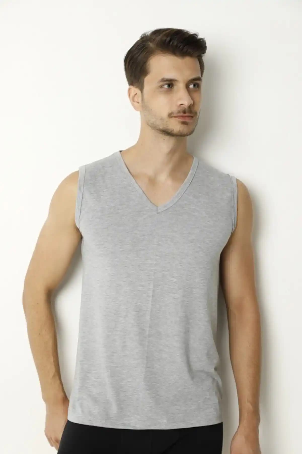 HMF Assaran Erkek V Yaka Atlet: Şık ve Konforlu Günlük İç Giyim Seçeneği