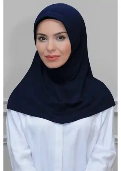 Hürrem Bone Lacivert Pratik Hazır Geçmeli Tesettür Eşarp - Sade ve Şık Tasarım