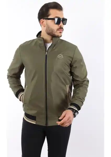 Ixir Erkek Mevsimlik Yeşil Mont Nakış Armalı Günlük Kullanım İçin