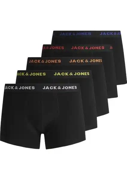 Jack & Jones 5'li Düz Renk Logolu Erkek Boxer Seti Günlük Kullanım İçin Uygun