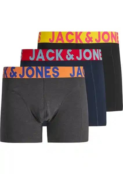 Jack & Jones Jaccrazy Solid Trunks 3 Pack Erkekler İçin Konfor ve Şıklık Sunan Boxer Seti