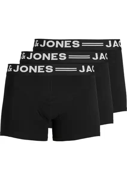 Jack & Jones SENSE TRUNKS 3-PACK Siyah Erkek Boxer: Konfor ve Şıklık Sunan Yerli Üretim İç Giyim