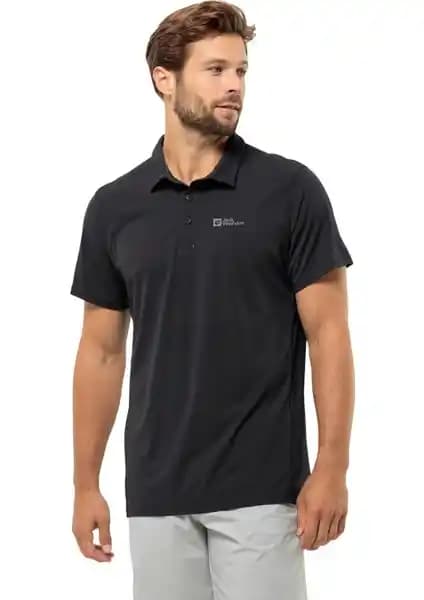 Jack Wolfskin Siyah Erkek Polo T-Shirt Modern ve Fonksiyonel Tasarımıyla Günlük Kullanım İçin Uygun