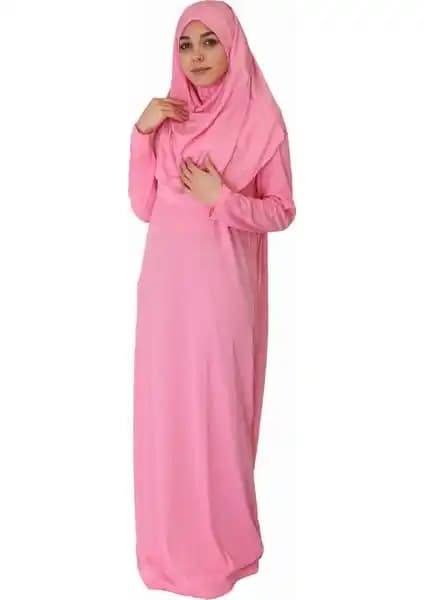 Kadınlar İçin Konforlu ve Şık Şeker Pembe Namaz Elbisesi Türkiye Patentli