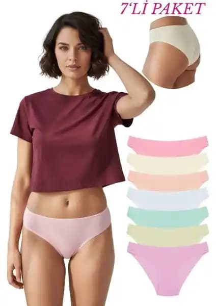 Kadınlar İçin Konforlu ve Şık Yedi Renkli Yüksek Bel Kadın Külotları
