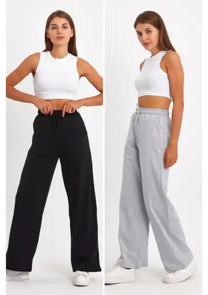 Kadınlar İçin Mevsimlik Rahat ve Şık Siyah-Gri Eşofman Altı Ürün Tanıtımı ve Özellikleri