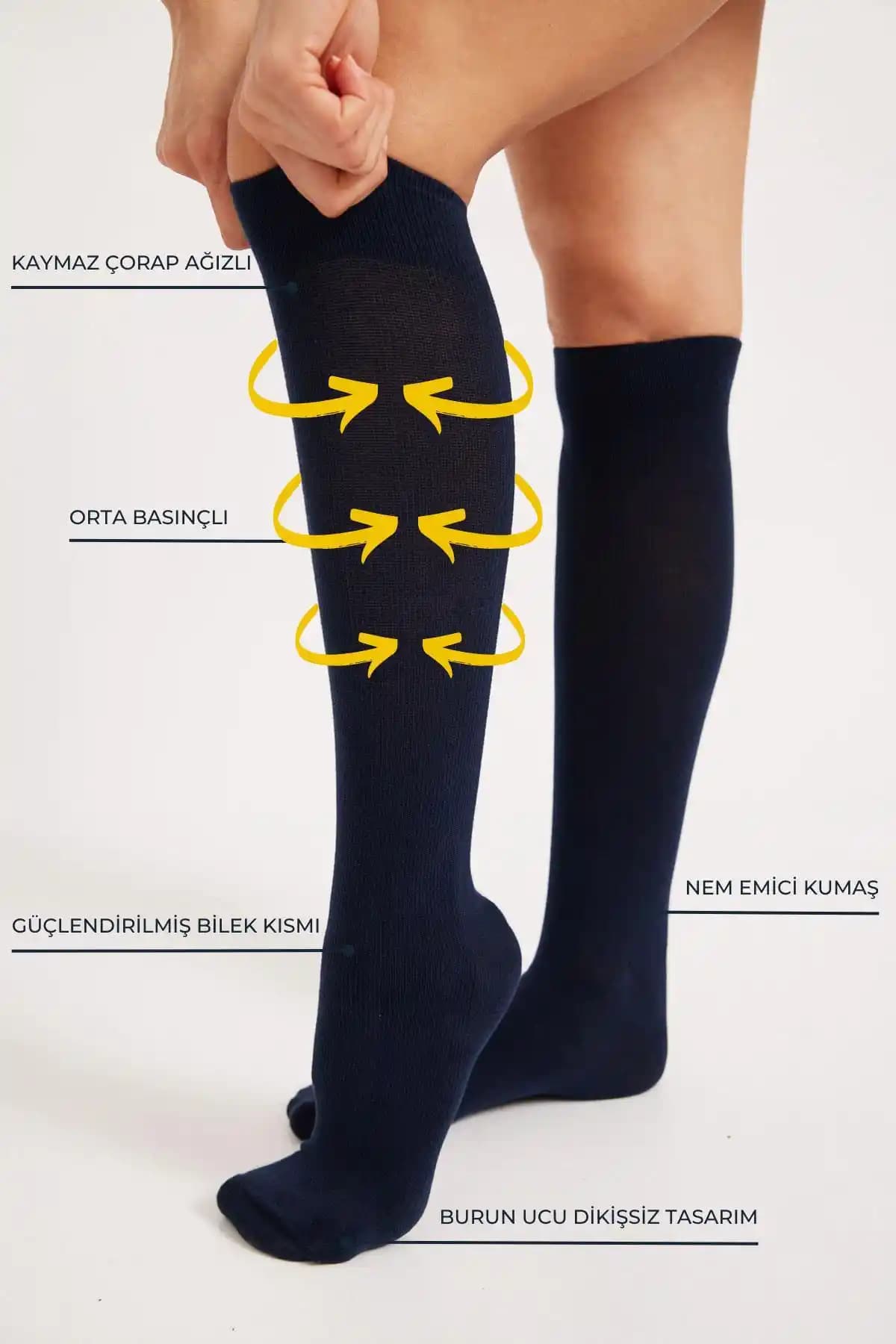 Katia & Bony Lacivert Basınçlı Dizaltı Varis Çorabı Günlük Rahatlık ve Sağlık Desteği
