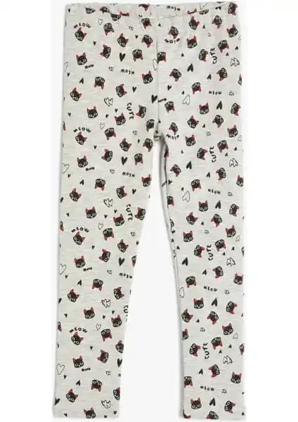 Koton Kız Çocuk Kedi Baskılı Beli Lastikli Tayt: Rahat ve Şık Günlük Giyim Seçeneği