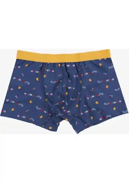 Koza İç Giyim Erkek Çocuk Pamuklu Uzay Baskılı 3'lü Boxer Seti Günlük Konfor ve Eğlence İçin