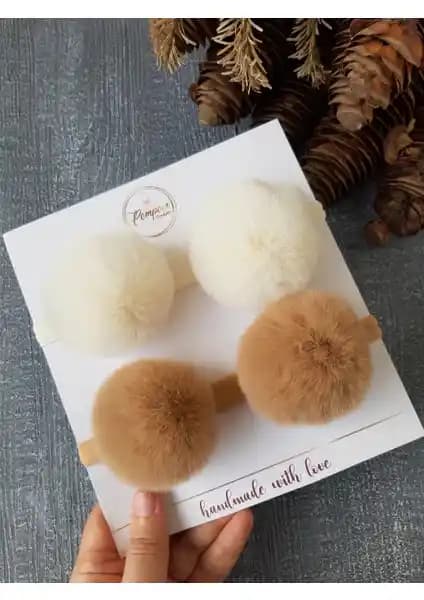 Küçük Kız Bebekler İçin Sevimli ve Kullanışlı Peluş Ponpon Bant Seti