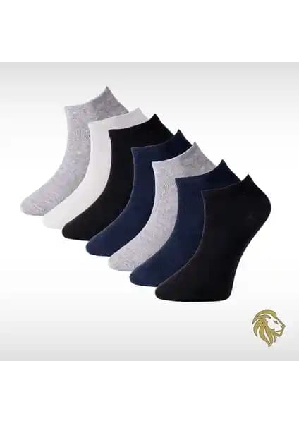 Lion Monroe Erkek 7'li Penye Patik Kısa Çorap Seti Günlük ve Spor Kullanımı İçin Uygun