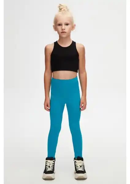 Lovetti Koyu Turkuaz Kız Çocuk Kışlık Tayt: Konfor ve Şıklık Sunan Dayanıklı Tasarım