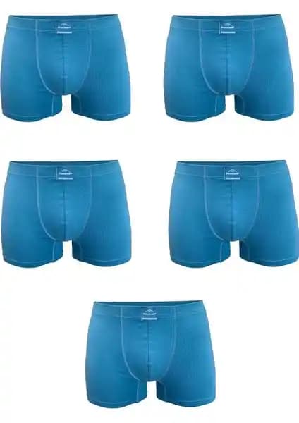 Malabadi Erkek Mavi 5'li Pamuk Elastan Boxer Seti Günlük Konfor ve Şıklık Sunar