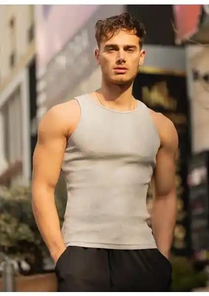 Martino Life Unisex Likralı Fitilli Atlet Modern ve Konforlu Günlük Spor Giyim Seçeneği