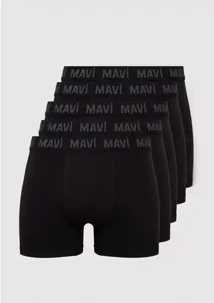 Mavi 5'li Siyah Basic Boxer Erkekler İçin Konfor ve Şıklığı Bir Arada Sunar