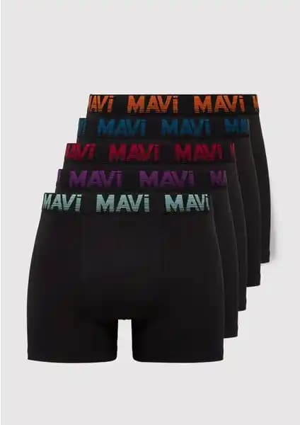 Mavi 5'li Siyah Basic Erkek Boxer: Konfor ve Şıklığın Günlük Buluşması