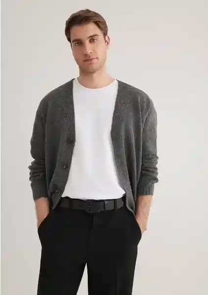 Mavi Siyah Deri Kemer 090570-20933 Erkekler İçin Şık ve Dayanıklı Aksesuar