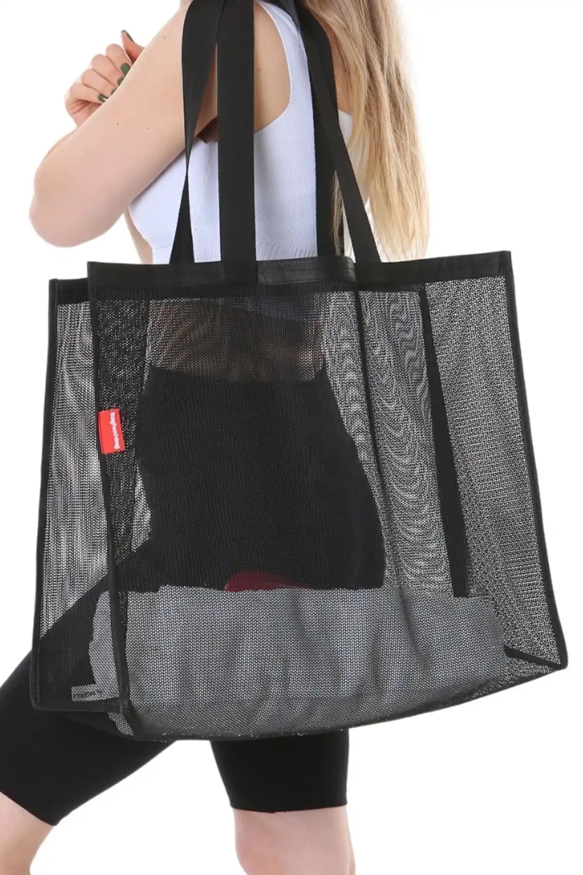 Mega Boy Kum Tutmayan Delikli File Deniz ve Alışveriş Çantası 32 Litre Hacimle Pratik Kullanım