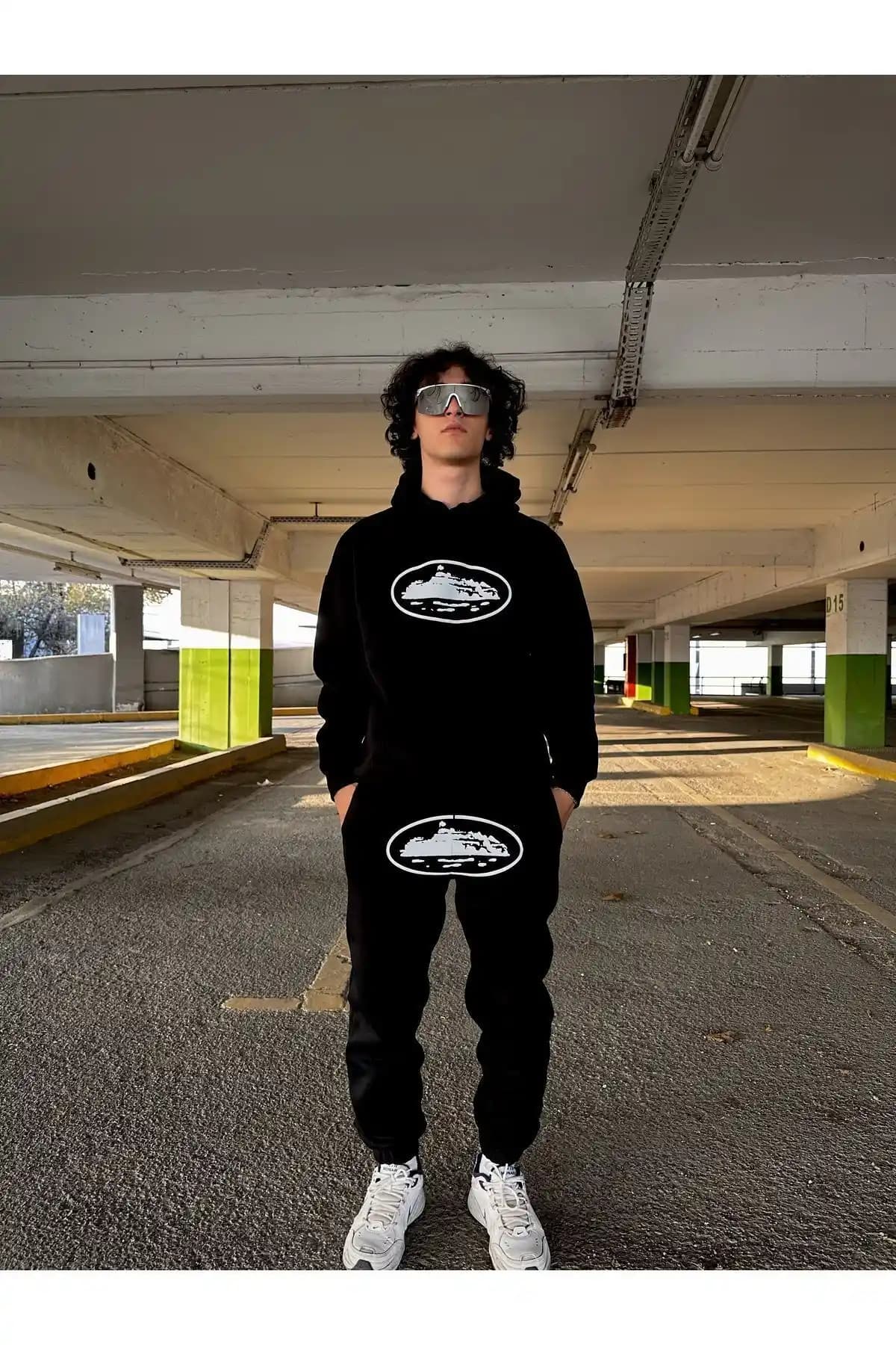 Minus Corteiz Baskılı Unisex Hoodie Takım: Rahat ve Şık Günlük Giyim Seçeneği