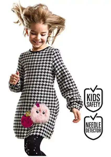 Mshb&G Kız Çocuk Dokuma Elbise Günlük Şıklık ve Konfor Sunan Modern Tasarım