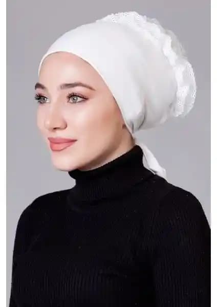 Nanak Krem Likralı Fırfırlı Kaymayan Bone Kadınlar İçin Konfor ve Şıklık Sunar