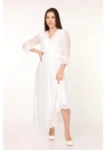 Neşeli Butik Kadın Kruvaze Yaka Bağlama Detaylı Uzun Şifon Elbise İnceleme ve Kullanım Tavsiyeleri
