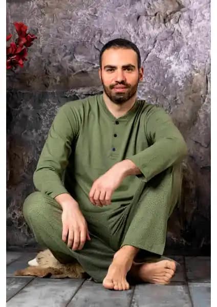 Nisanca Pamuklu Uzun Kollu Erkek Pijama Takımı Konfor ve Şıklık Sunar