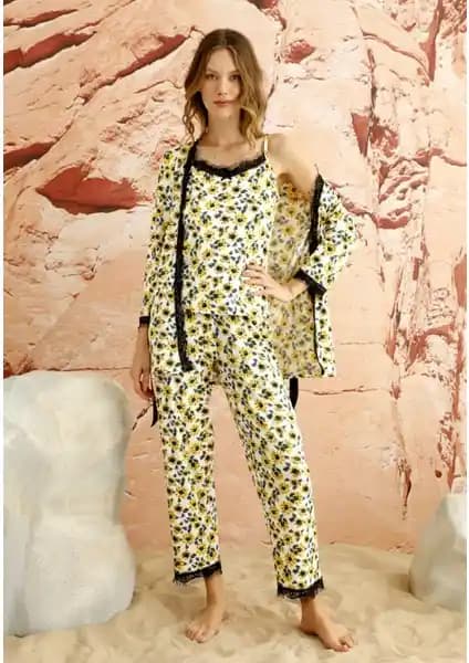 Nisanca Sabahlıklı Dantel Detaylı Pegasus Kadın Pijama Takımı: Şıklık ve Konforun Buluşması