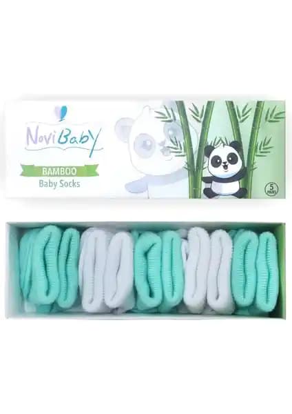 Novibaby 5'li Bambu Yenidoğan Bebek Çorapları Doğal ve Konforlu Tasarım