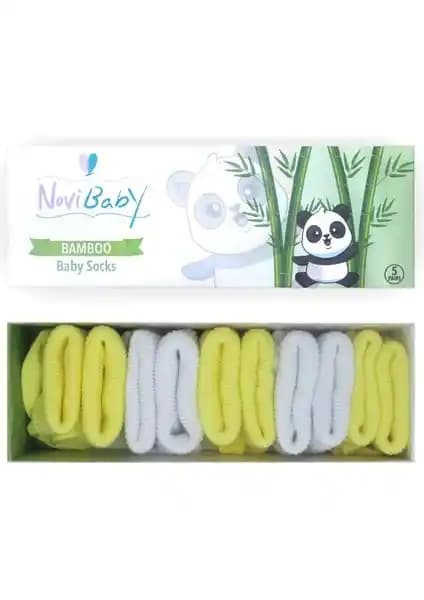 Novibaby 5'li Bambu Yenidoğan Bebek Çorapları Güvenli ve Konforlu Seçenekler