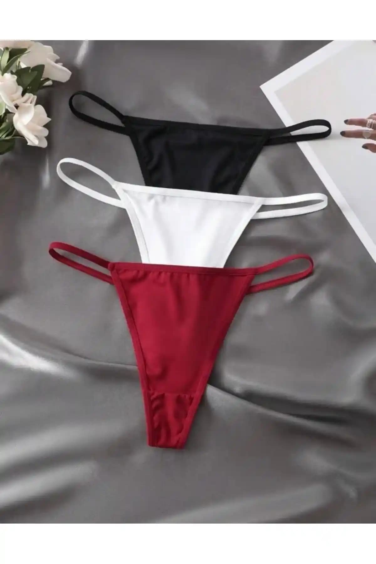 Oprah Kadın 3'lü Esnek String Külot Paketleri Günlük Rahatlık ve Şıklık Sunar