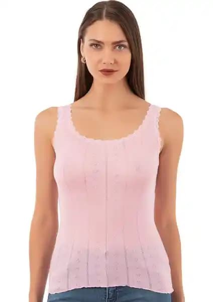 Özkan 23493 Kadın Transferli Ribana Kalın Askılı Atlet Günlük ve Spor Kullanımı İçin Uygun