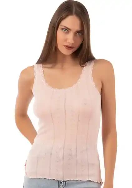 Özkan Kadın Transferli Ribana Kalın Askılı Atlet Günlük ve Şık Kullanım İçin Uygun