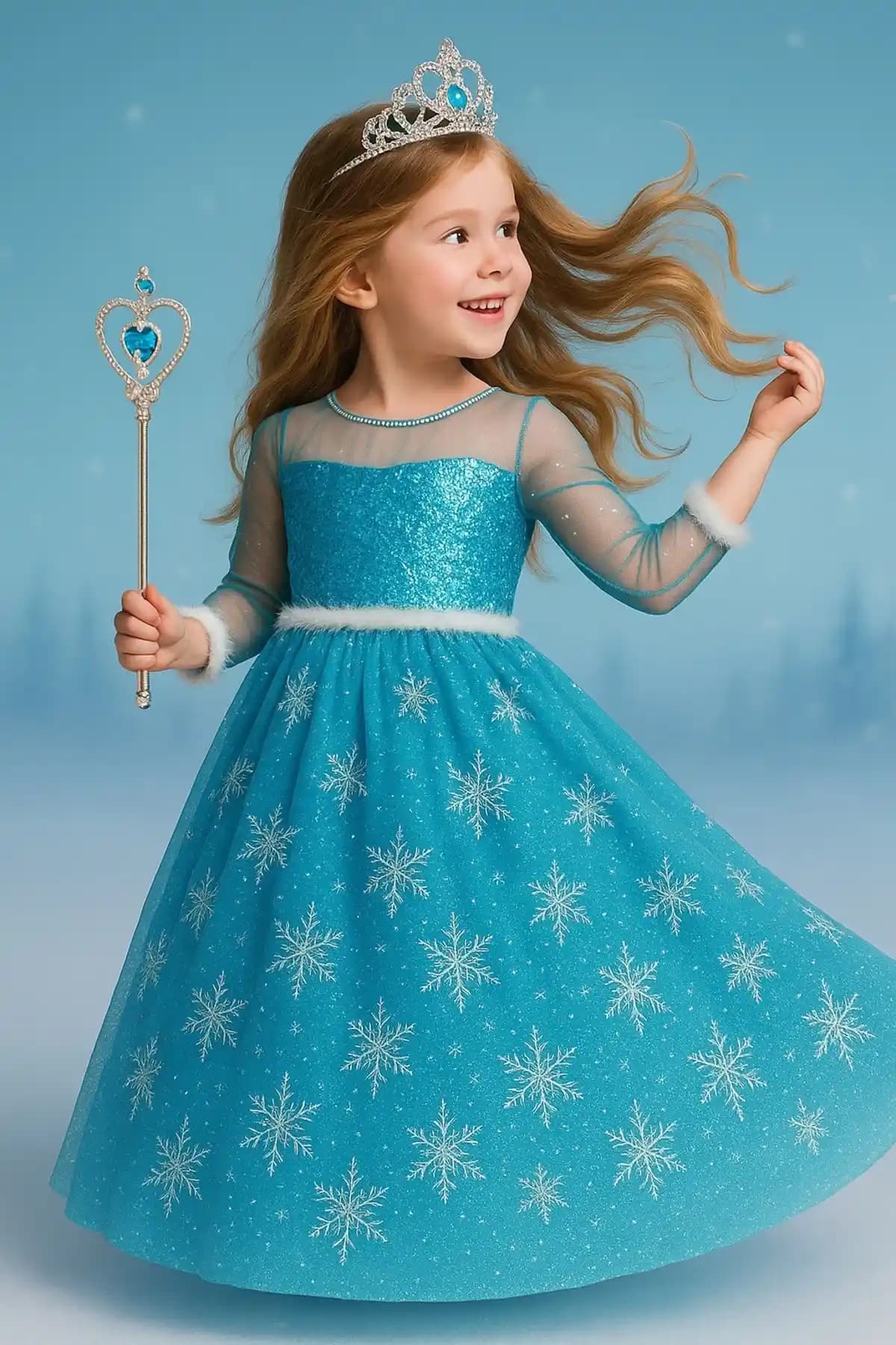 Parti Kırtasiye'nin Frozen Elsa Mavi Tarlatanlı Çocuk Kostümü Detaylı İnceleme