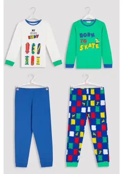 Penti Çok Renkli Born To Skate 2'li Çocuk Pijama Takımı Renkli ve Konforlu Tasarım