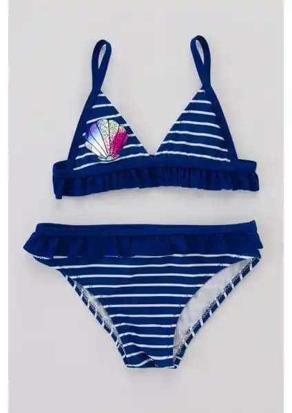 Penti Çok Renkli Kız Çocuk Shinny Marin Bikini Seti: Şık ve Rahat Yaz Plaj Kıyafeti